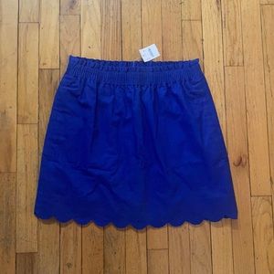 NWT J. Crew Royal Blue Scalloped Hem Skirt